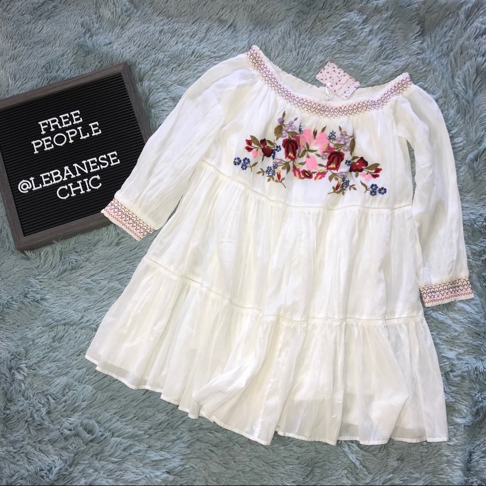 LAST ONE!! NWT Size S Free People White Mini Dress - Picture 4 of 5